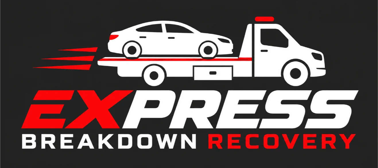 Express Breakdown Recovery & Transportation logo dark background