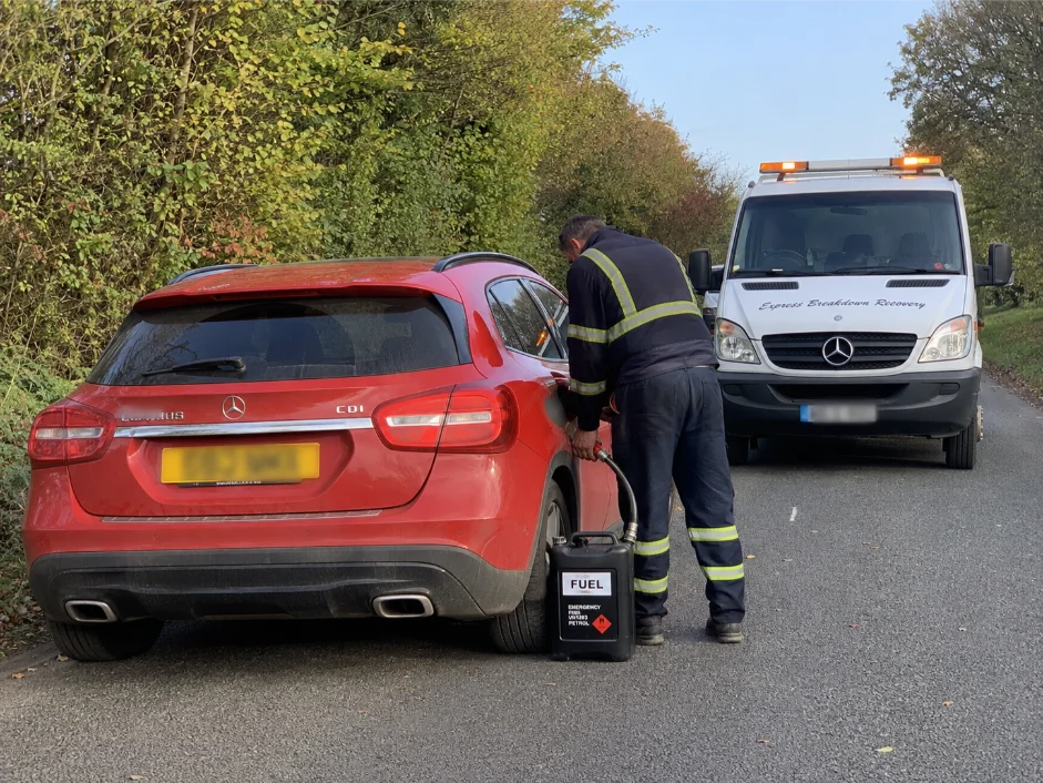Emergency Petrol Delivery Mercedes GLA Country Road