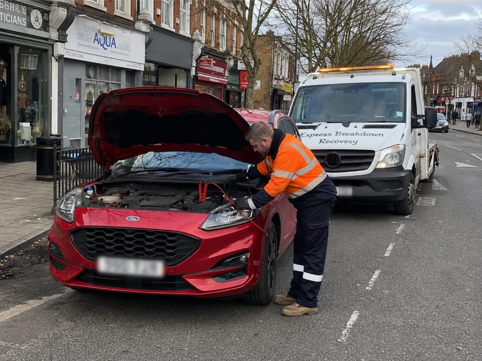 Ford Focus Roadside Battery Boost town centre