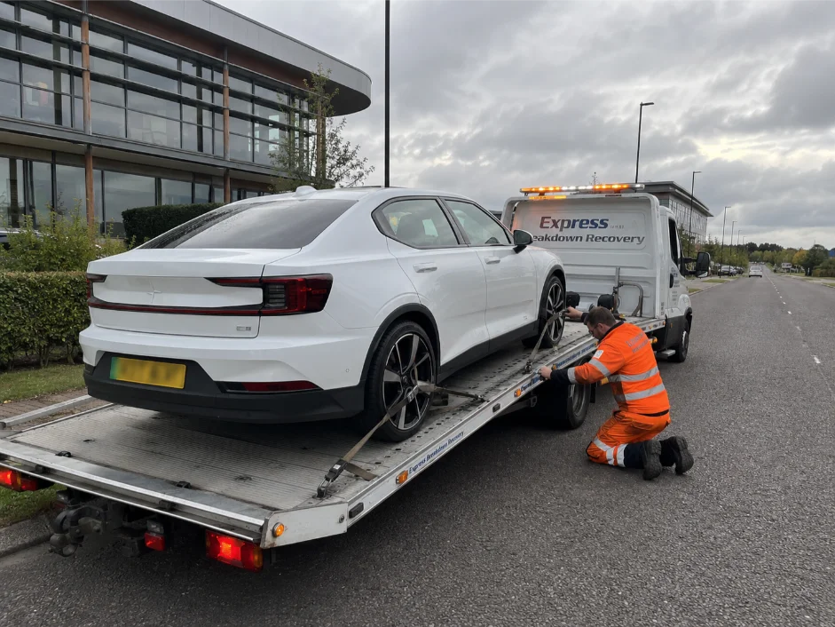 Polestar 2 Electric Vehicle Recovery near business park