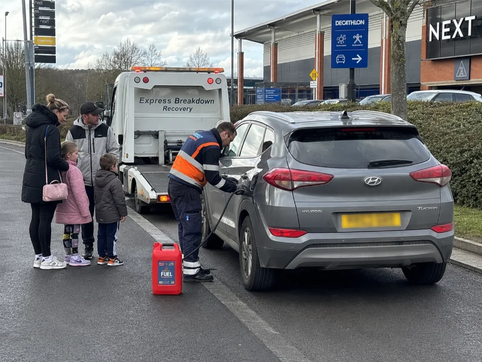 Roadside Fuel delivery Hyundai Tucson Family assistance