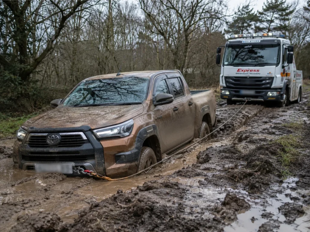 Toyota Hilux Car mud Recovery Bracknell UK