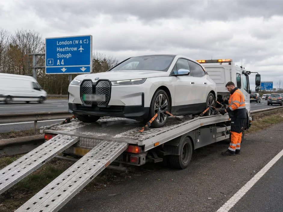 BMW IX Electric Vehicle Recovery A4 Road