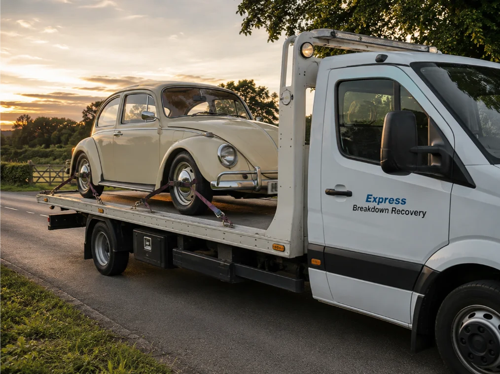 Classic Volkswagen Beetle Car Recovery Slough