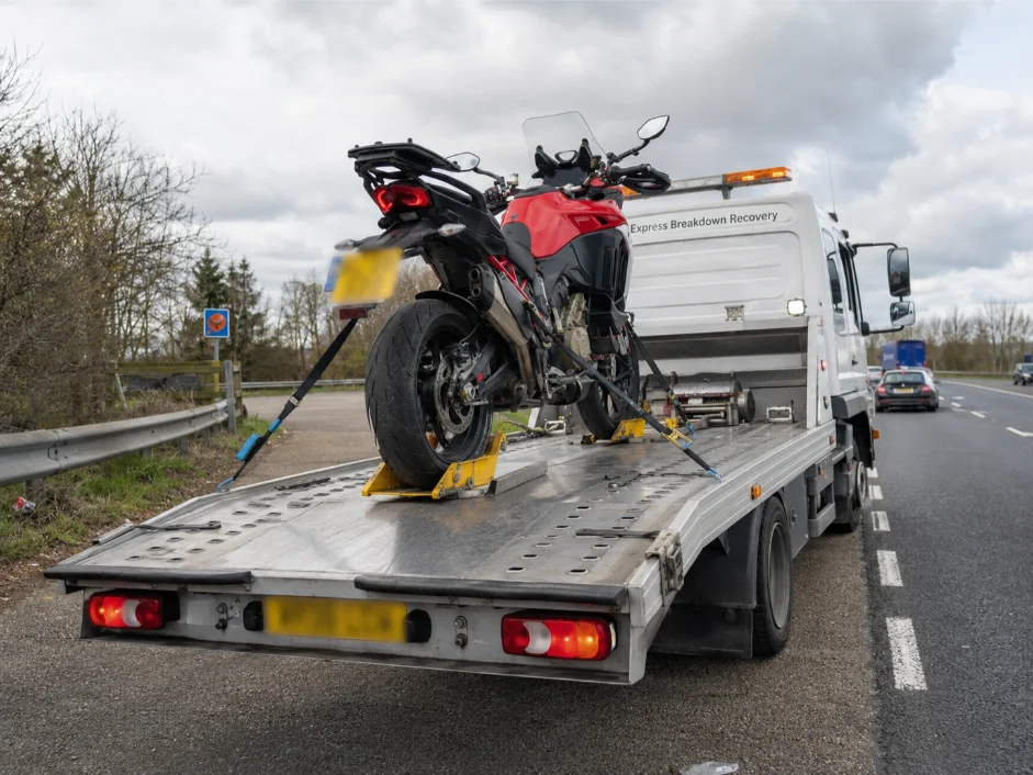 Ducati Multistrada V4 Motorbike Recovery on A4 Road