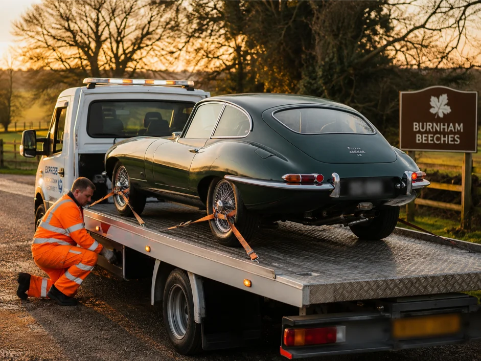 Jaguar E-type Classic Car Recovery Burnham Beeches