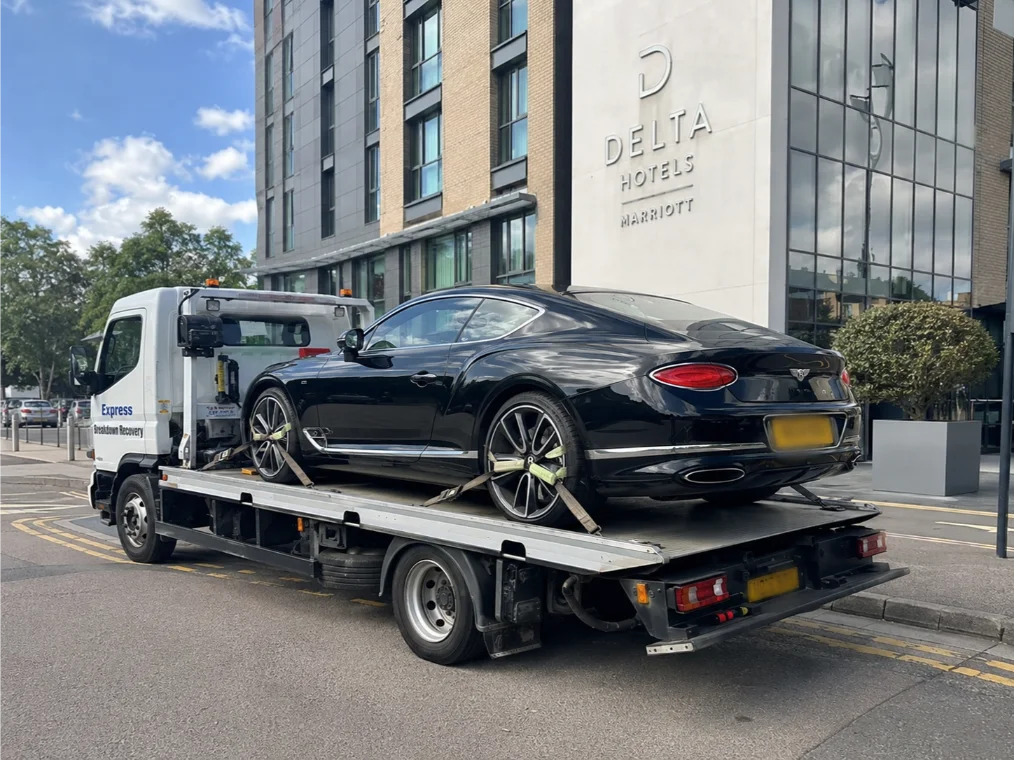 Luxury Vehicle Bentley Continental GT recovery Slough