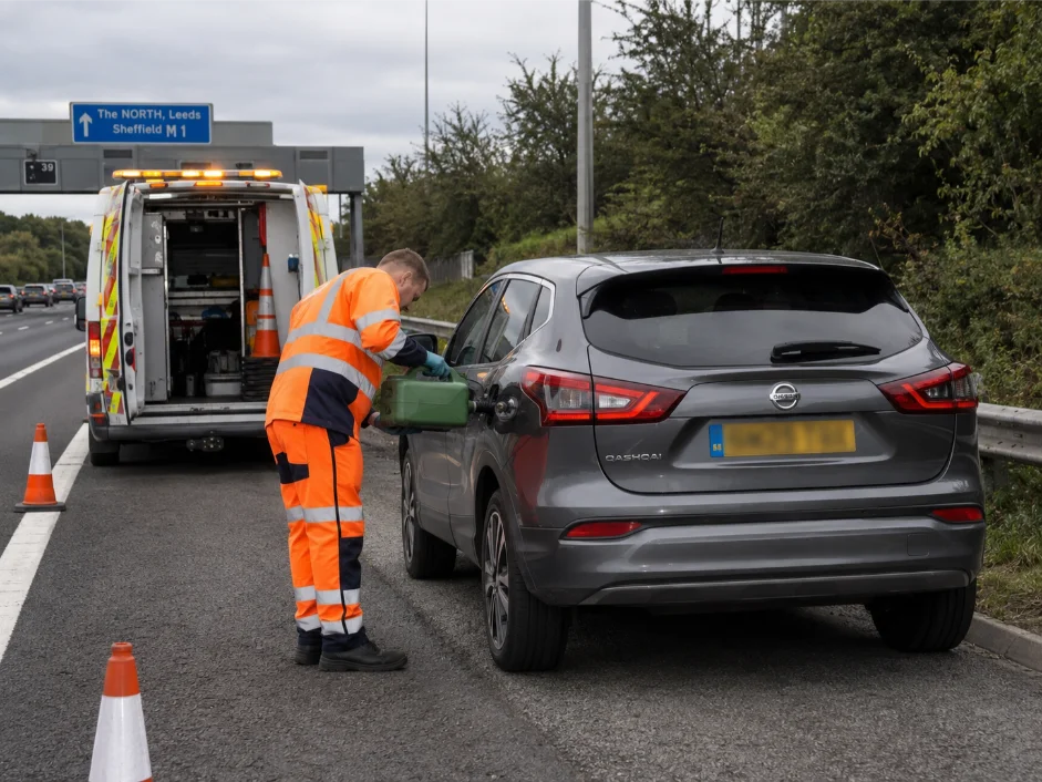 nissan qashqai fuel delivery m1 motorway