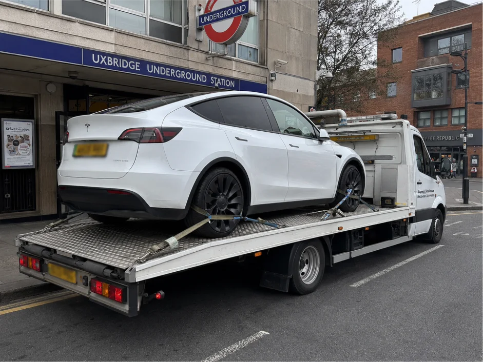 Tesla Model Y Vehicle Transport Uxbridge Station