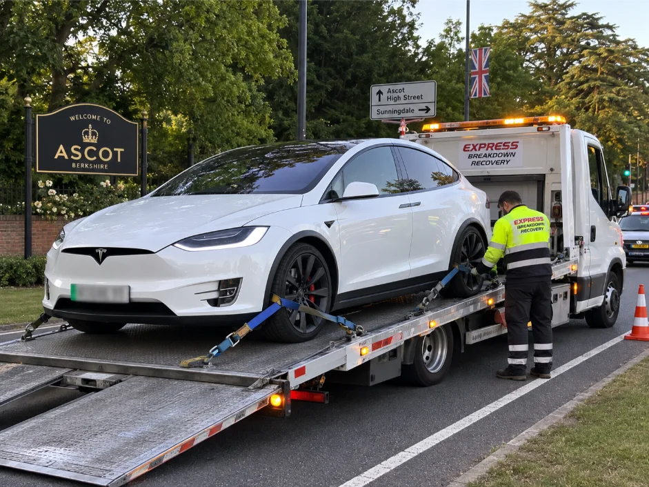 Tesla Model X Electric Vehicle Recovery Ascot