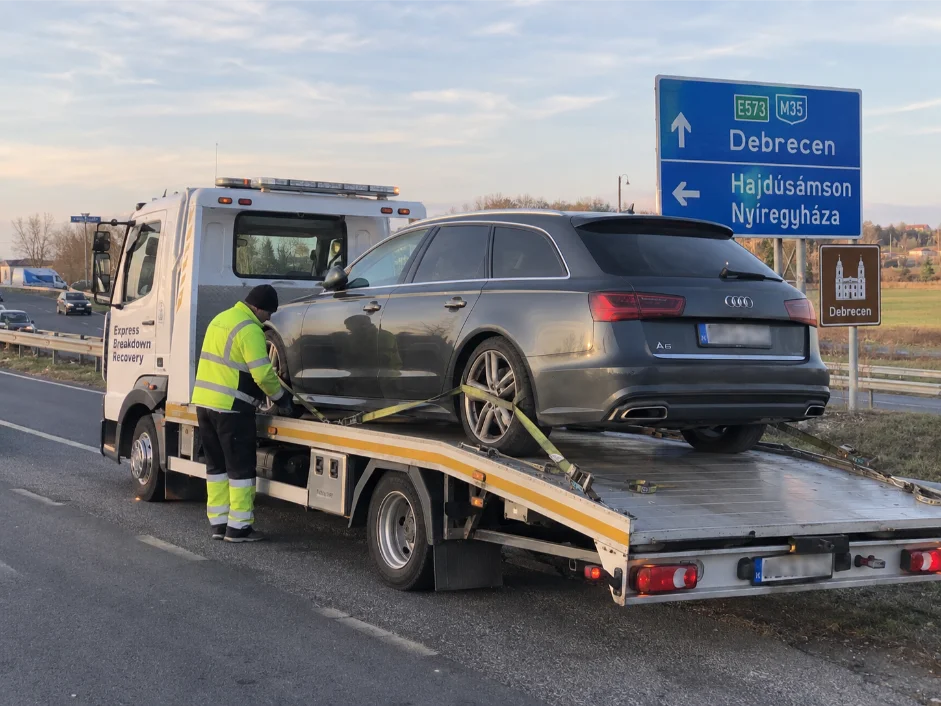 Audi-a6-car recovery Debrecen, Hungary to UK