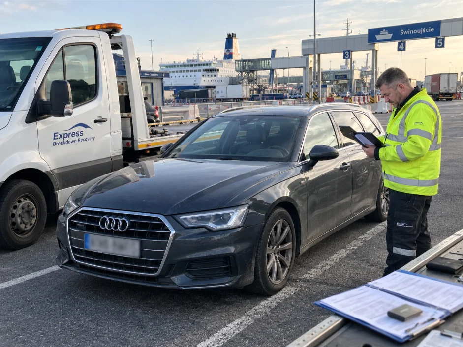 audi a6 cross border vehicle recovery documentation poland uk