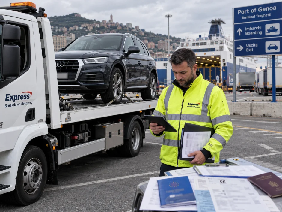 Audi Q5 cross-border vehicle transport documentation: Italy to UK