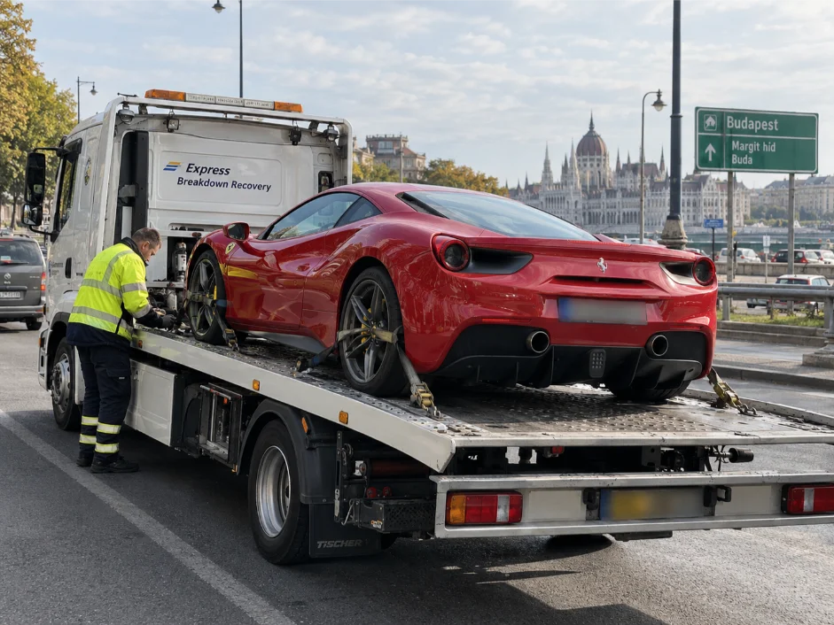 Ferrari 488 Luxury Car Transport Budapest, Hungary to UK