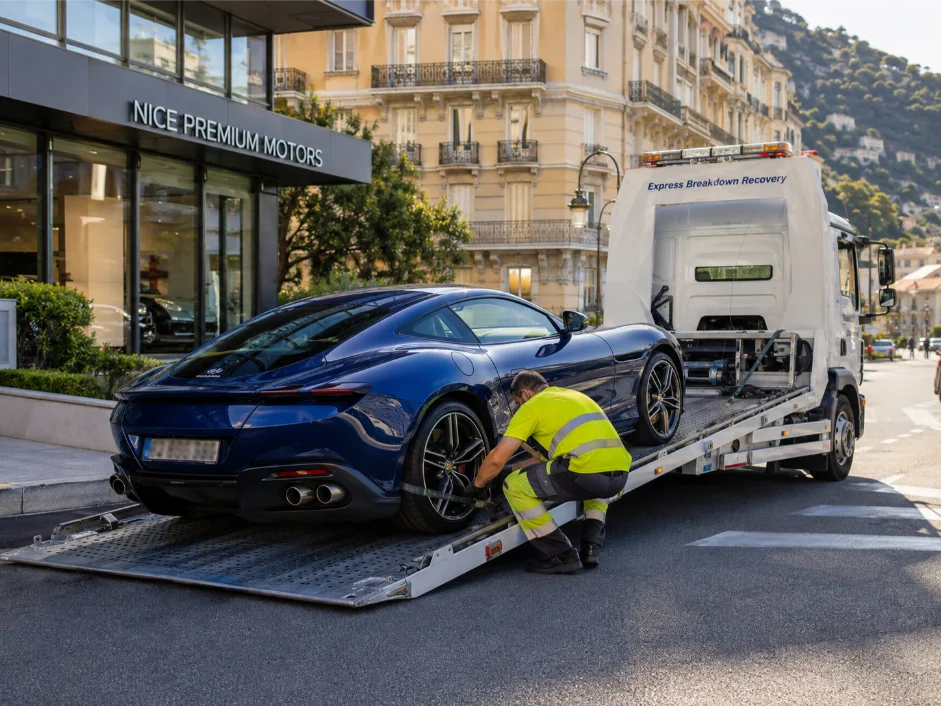 Ferrari Roma luxury car transport and recovery from France to the UK