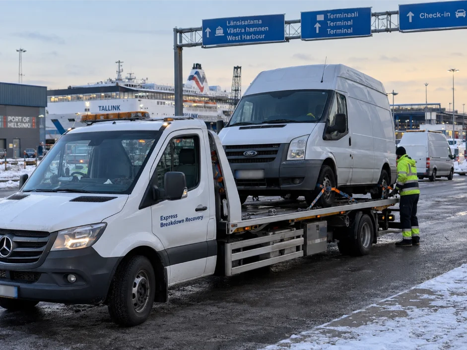 ford transit commercial vehicle recovery finland to uk helsinki