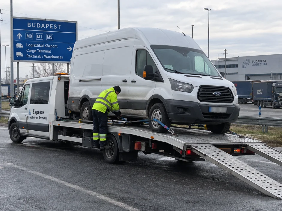 Ford transit Commercial vehicle recovery Budapest, Hungary to UK