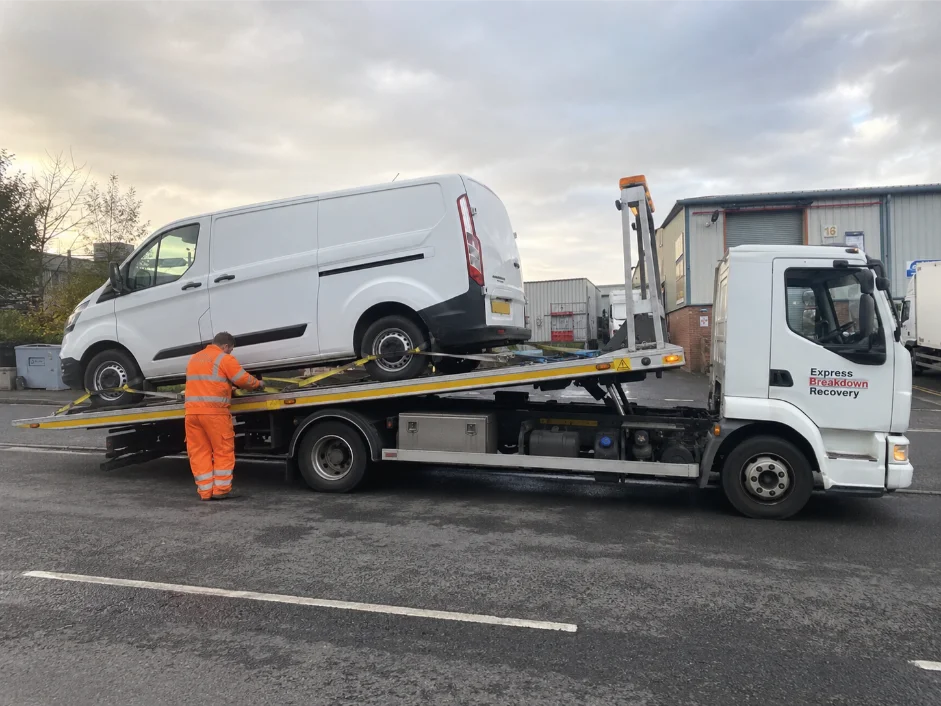 Ford Transit commercial vehicle recovery from Wales to England