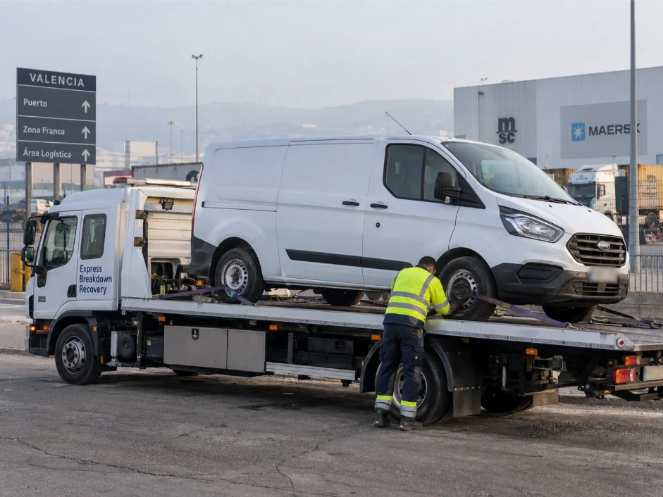 ford transit custom commercial vehicle recovery spain to uk valencia