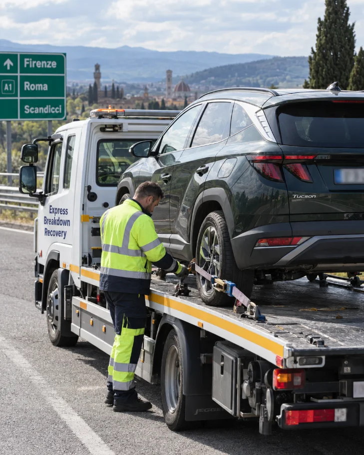 Hyundai Tucson Professional Car Recovery Italy to UK