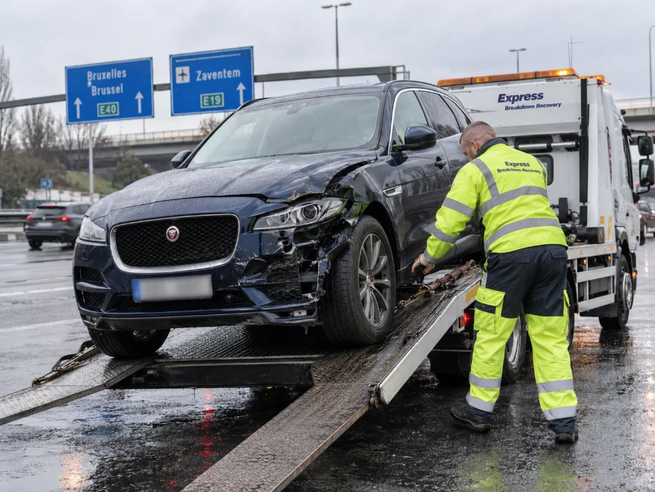 jaguar f pace accident recovery belgium to uk brussels