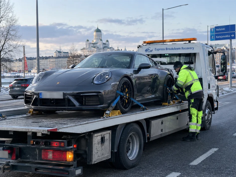porsche 911 luxury car transport finland to uk helsinki