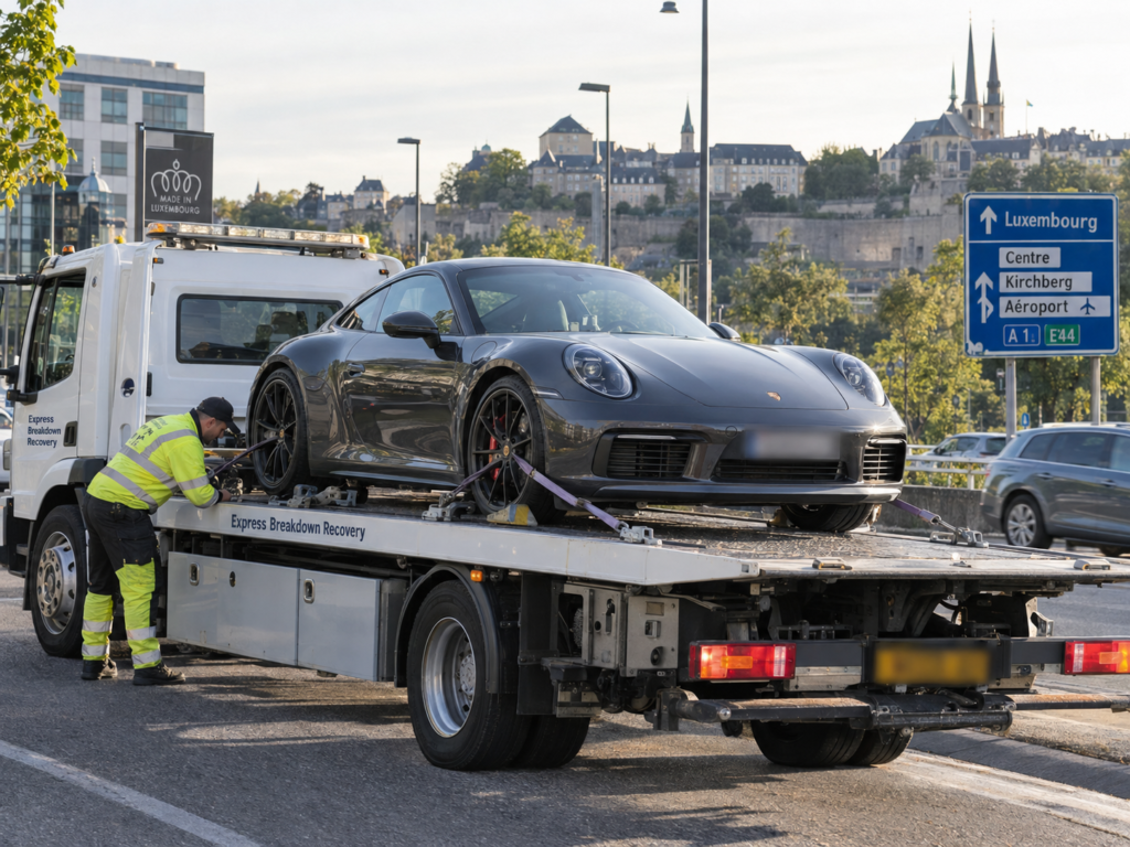 Porsche-911 luxury car transport Luxembourg to UK