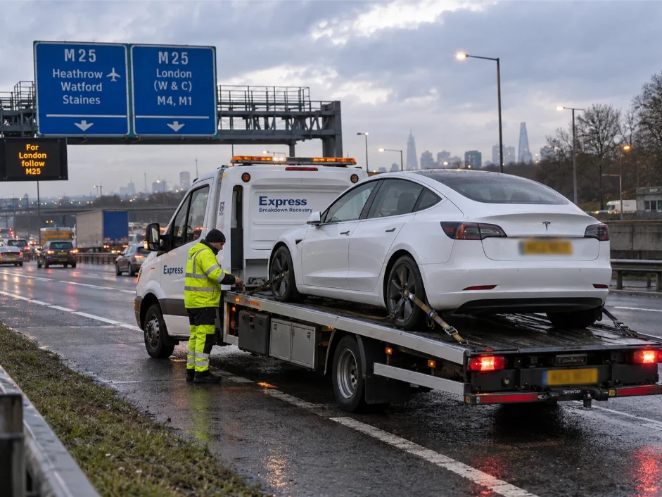 tesla model 3 car recovery spain to uk london