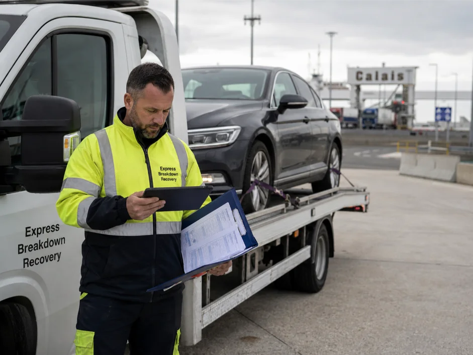 Vehicle recovery cross-border documentation from France to the UK
