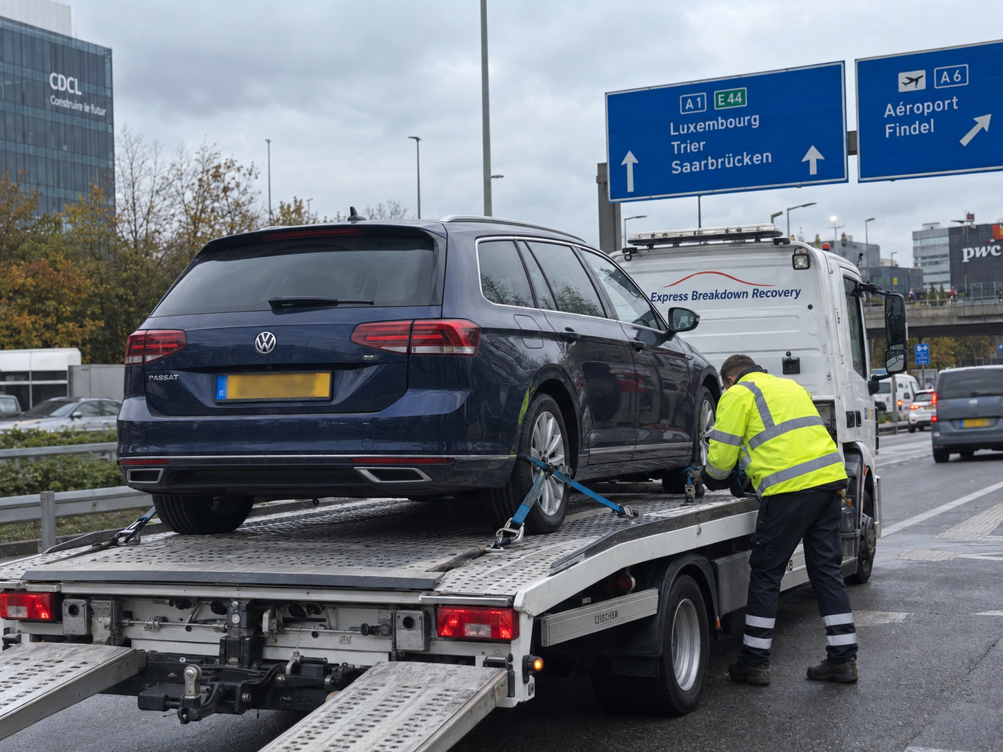 Volkswagen Passat vehicle transport Luxembourg to UK Luxembourg city