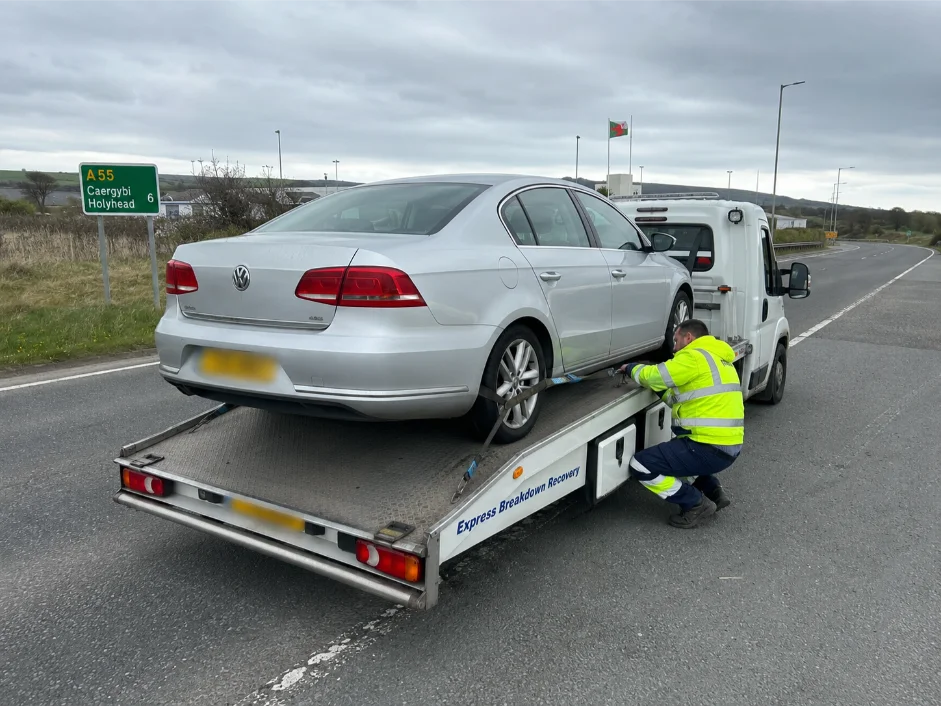 Volkswagen Passat vehicle transport from Holyhead, Wales, to England
