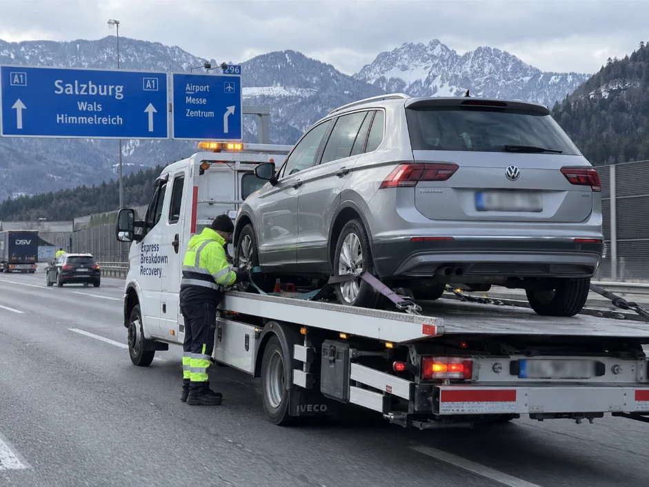 Volkswagen Tiguan vehicle transport from Salzburg Austria to the UK,
