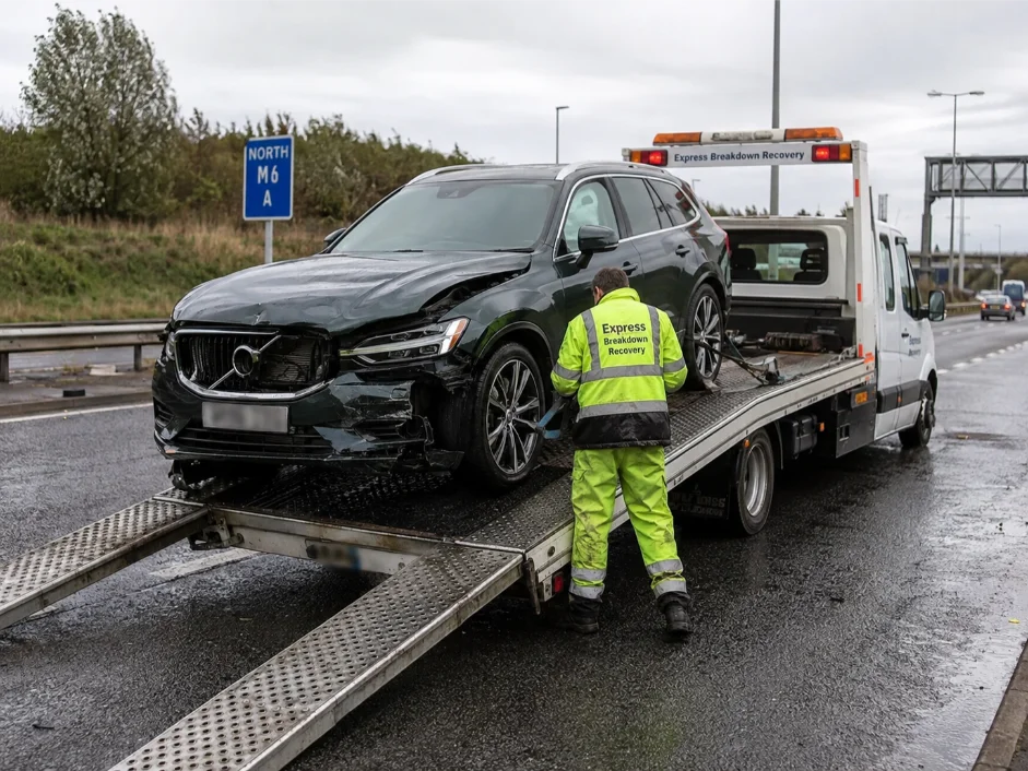 Volvo XC60 accident damage vehicle recovery from Ireland to transport in England