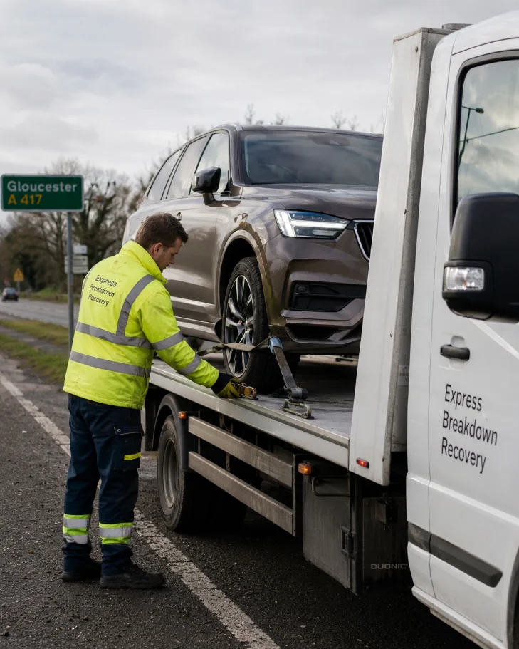Volvo XC60 professional car recovery from Wales to England